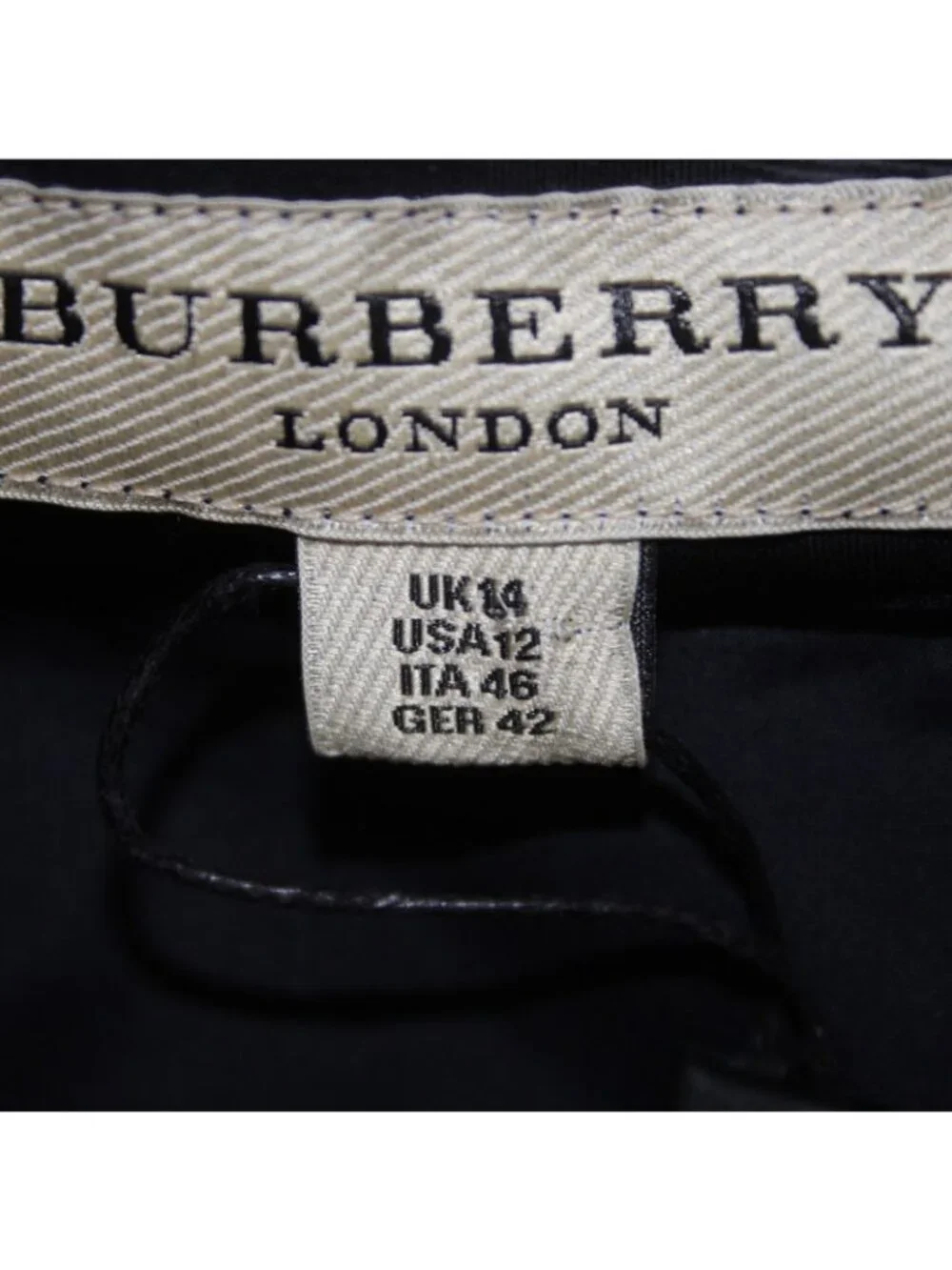Burberry Dress Sz 12 Navy Blue Pockets Pleated Collared 100% Cotton Dress - Picture 9 of 16